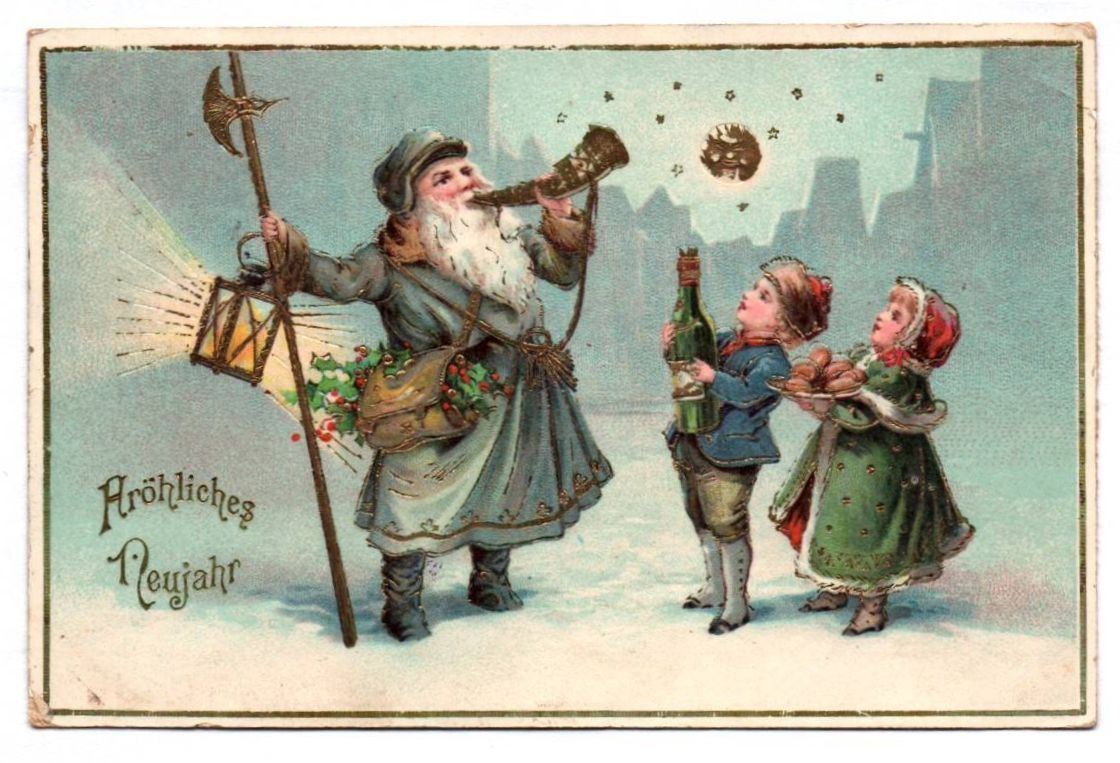Ak Weihnachtsmann Nachtwächter Neujahr Kinder 1911