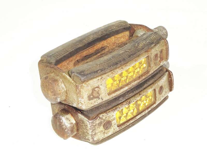 Alte Fahrradpedalen Glas Reflektoren Oldtimer Fahrrad 