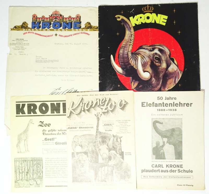 Konvolut Zirkus Krone Briefkopf Prospekte Circus 