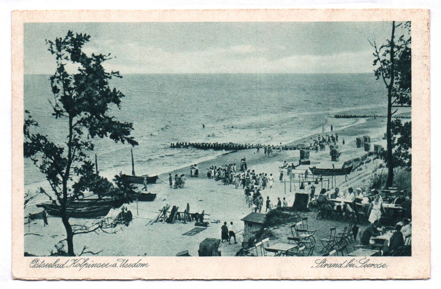 Litho Ak Ostseebad Kölpinsee auf Usedom Strand bei Seerose Litho Ak Ostseebad Kölpinsee auf Usedom Strand bei Seerose