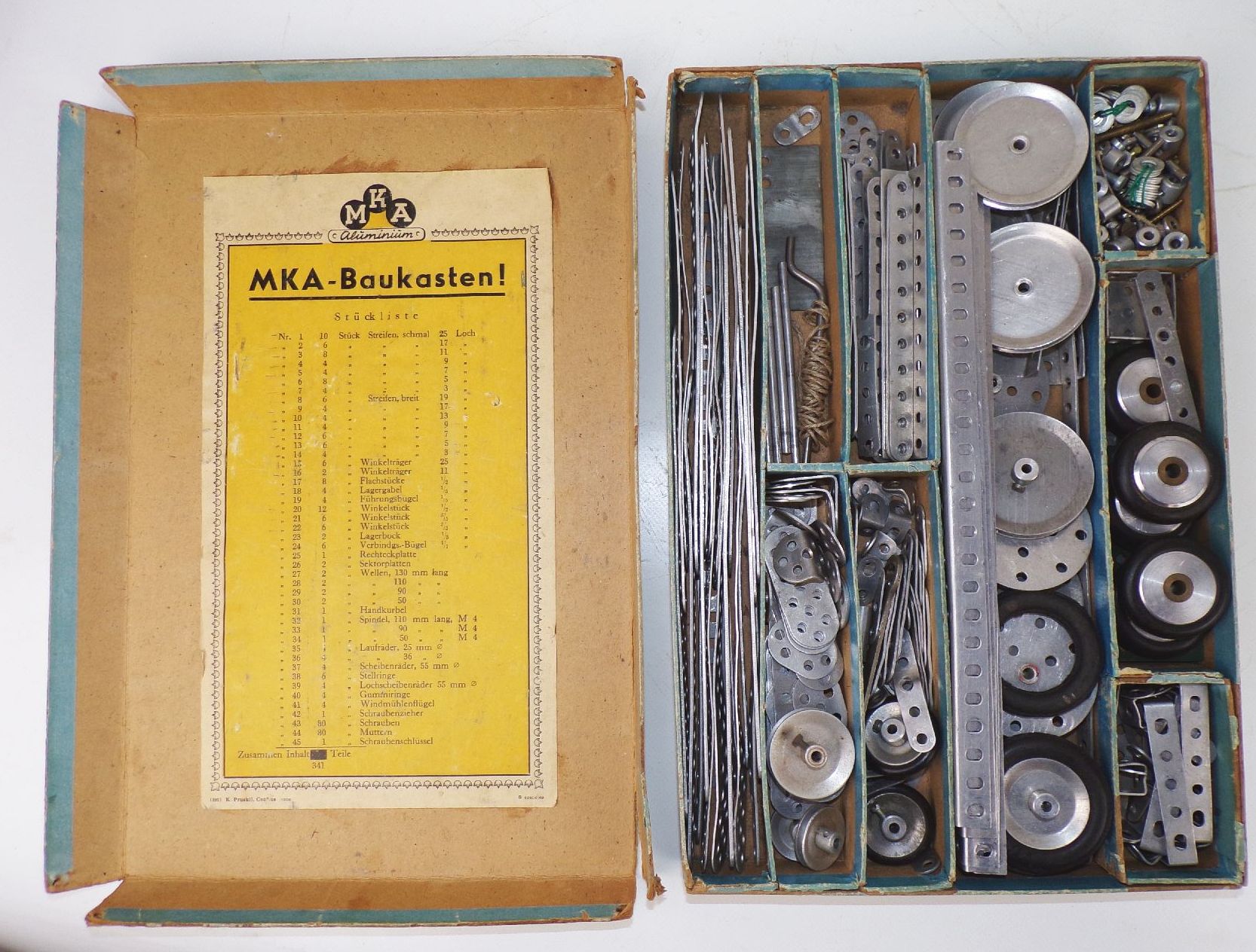 Alter MKA Aluminium Baukasten Metallbaukasten 