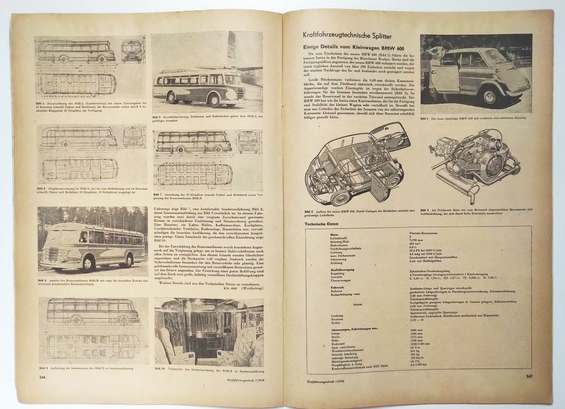 Kraftfahrzeugtechnik Nr 7 Zeitschrift DDR 1958 Automobilbauer Parteitag SED