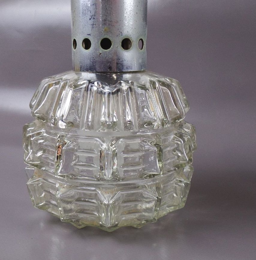 Alte Pendelleuchte 2er Preßglas E27 DDR Hängelampe 