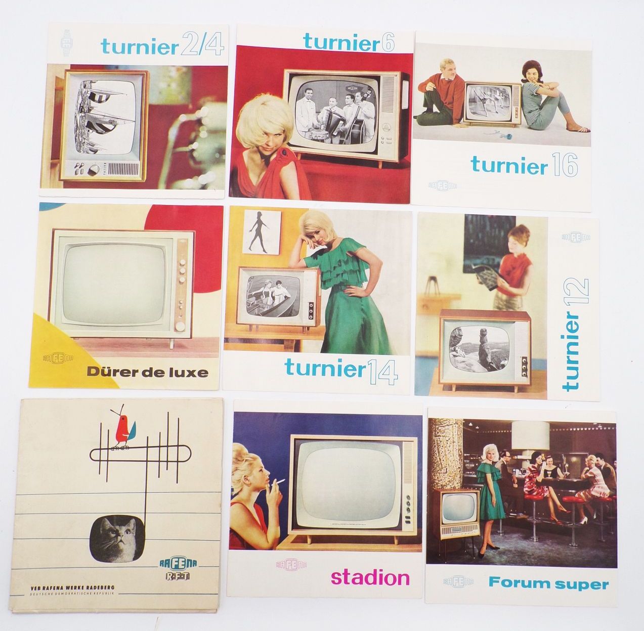 Mappe Rafena Fernsehgeräte DDR Fertigungsprogramm Turnier 1964