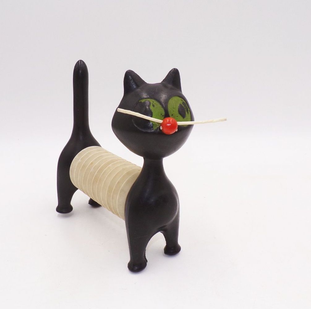 Alte Design Katze Libuše Niklová Akkordeon Quietschtier DDR CSR 