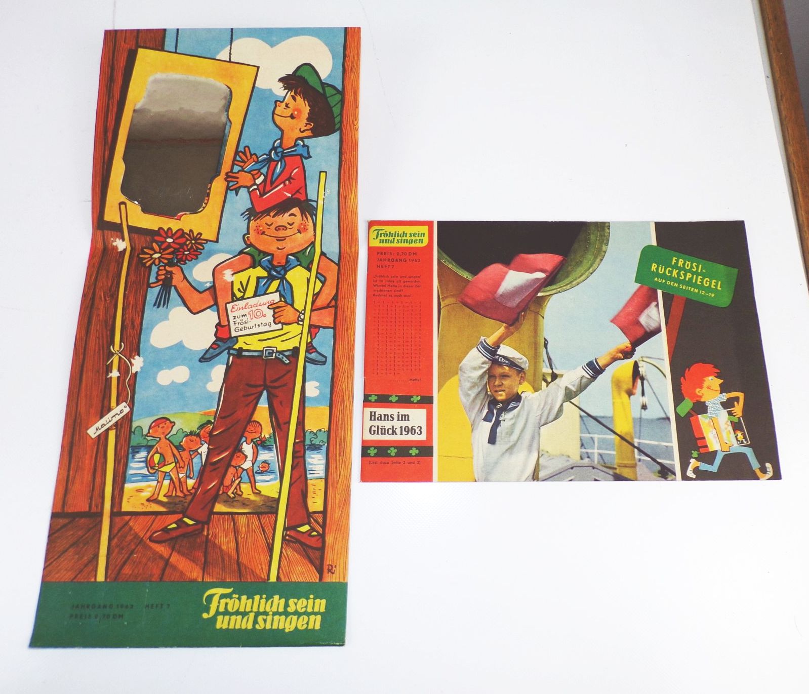 Fröhlich sein und singen DDR Frösi Heft 7 Jahrgang 1963 mit Umschlag Fröhlich sein und singen DDR Frösi Heft 7 Jahrgang 1963 mit Umschlag