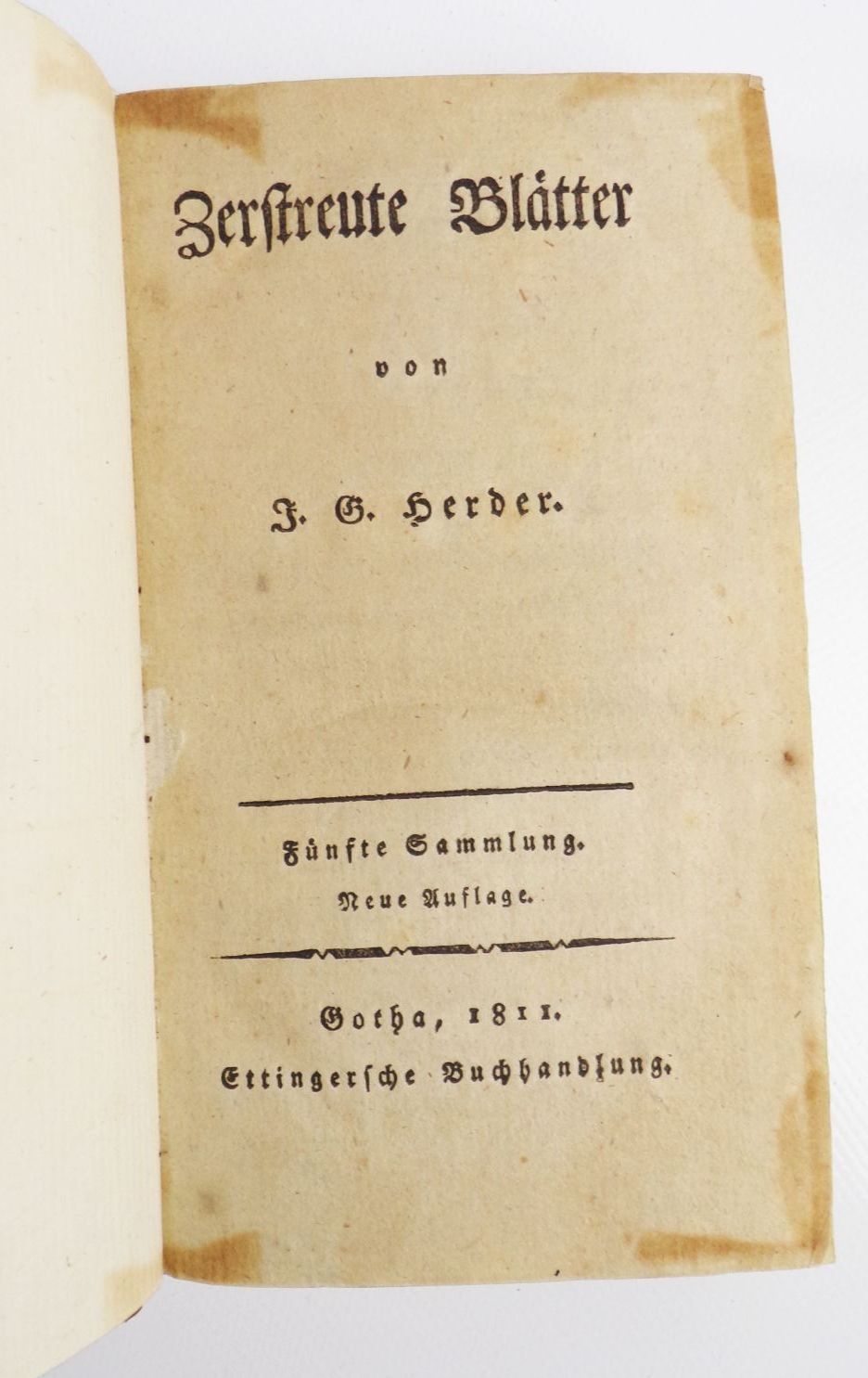 Zerstreute Blätter von Herder 1811 Gotha Halbleder