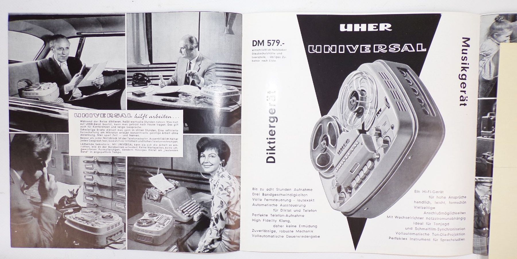 Prospekt Uher Universal Musikgeräte Diktiergerät 1960 er 