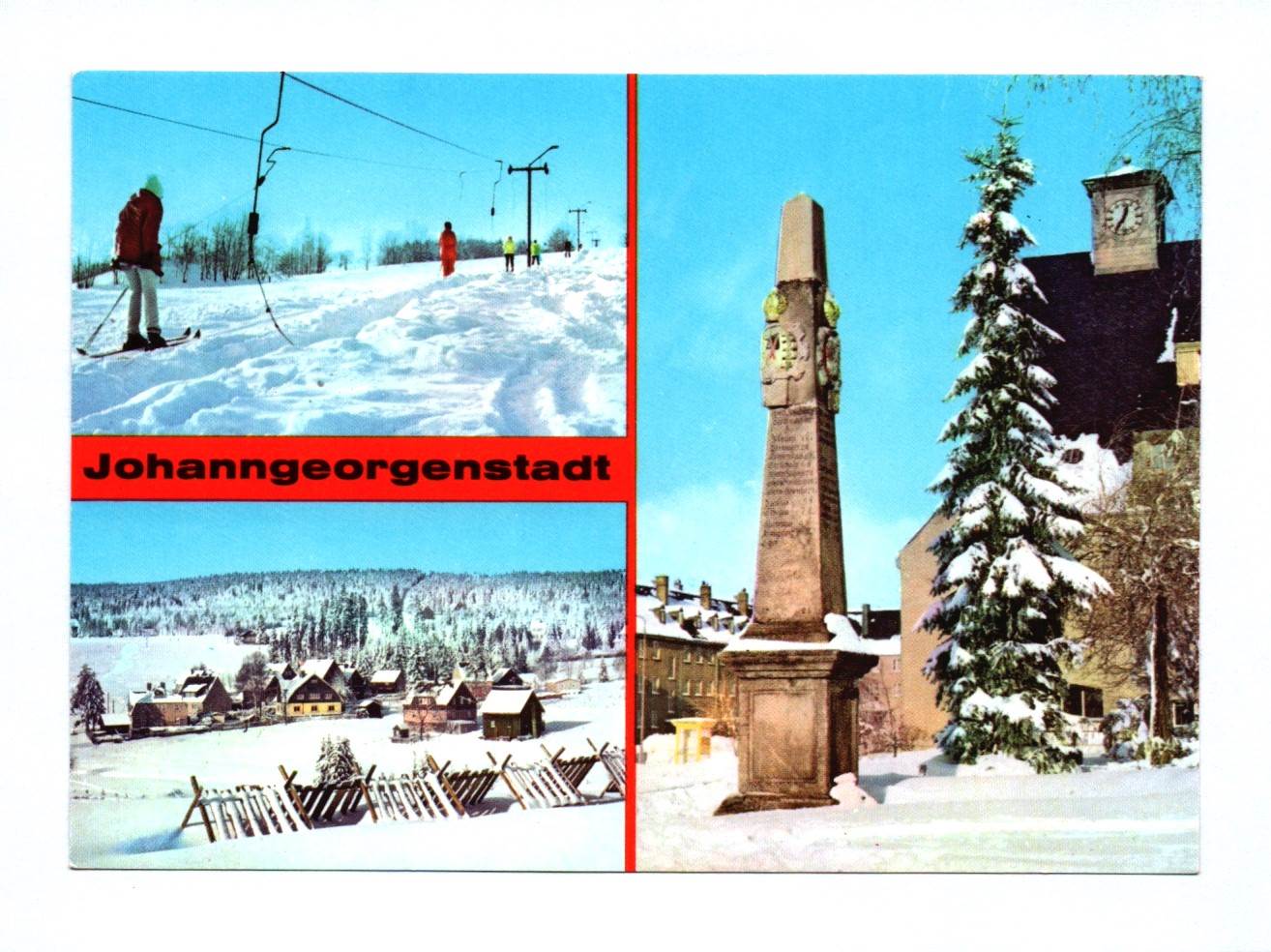 Ak Johanngeorgenstadt 1982 Kreis Schwarzenberg Skilift Ortsteil Steinbach Ak Johanngeorgenstadt 1982 Kreis Schwarzenberg Skilift Ortsteil Steinbach