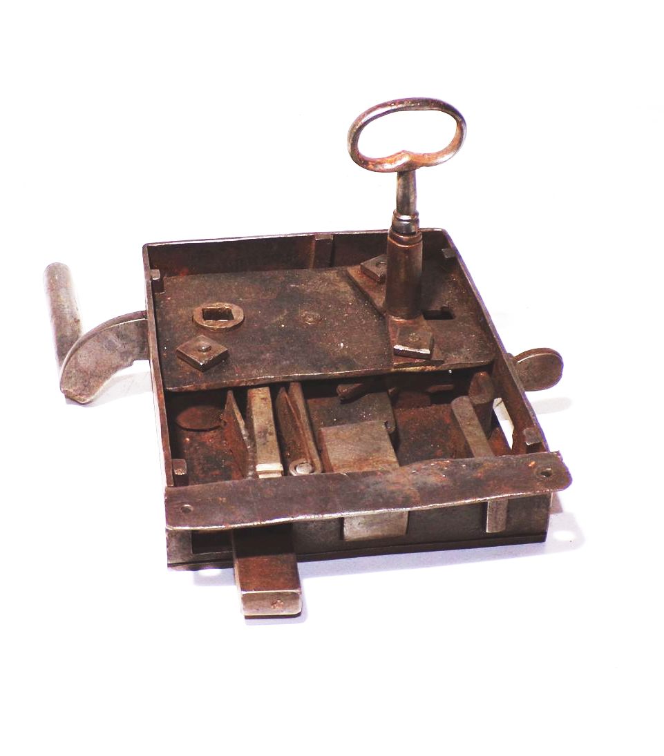 Türschloss aus Eisen mit Schlüssel uralt Kastenschloss 