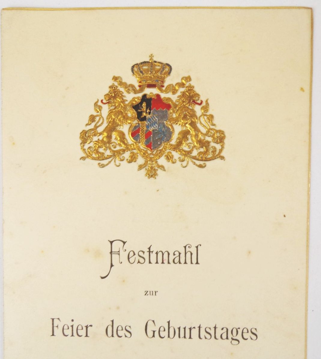 Festmahl Speisekarte Geburtstag Deutscher Kaiser Wilhelm II 1902 Wappen 