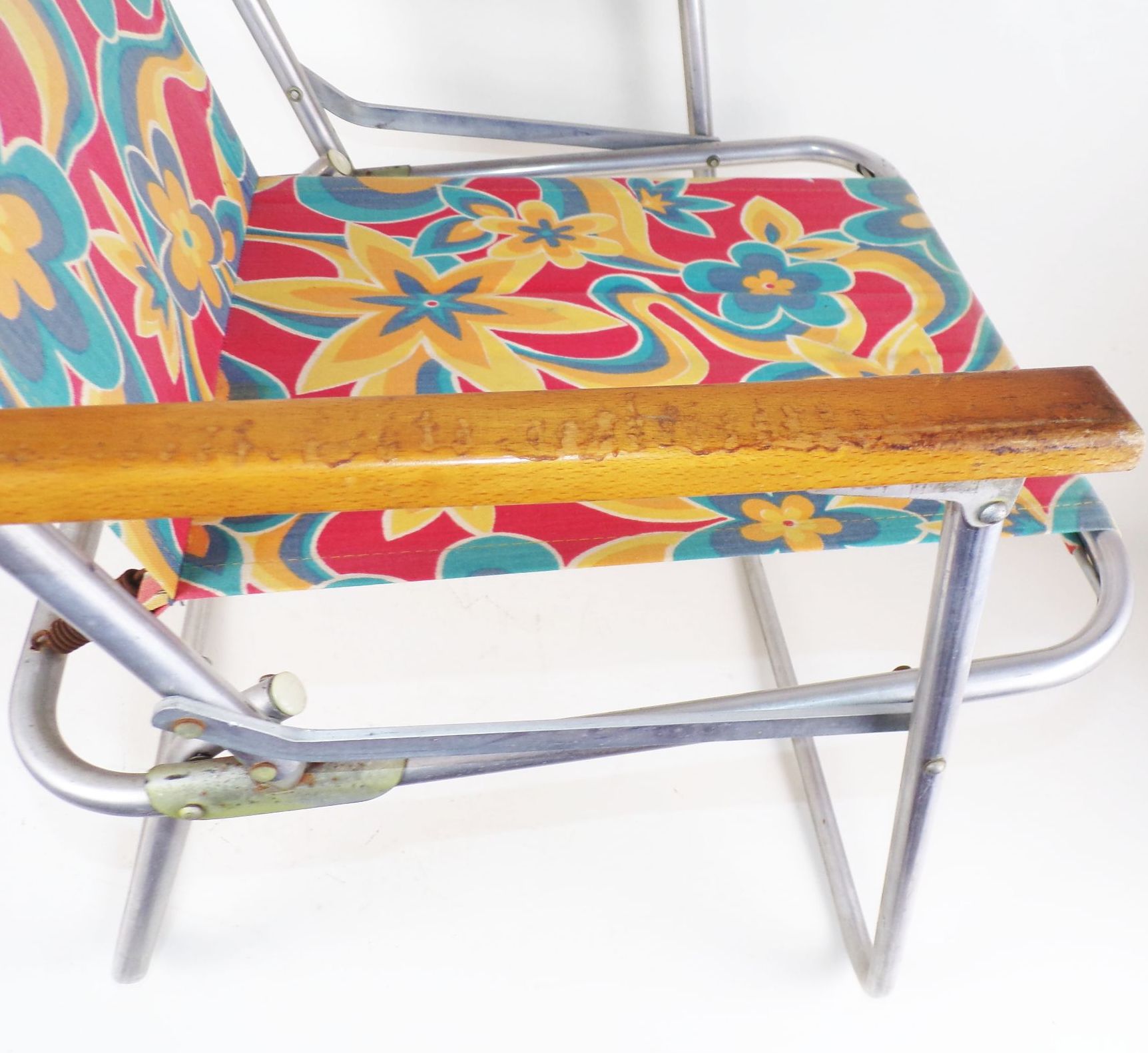 Alter Campingstuhl Klappstuhl 70er Jahre Stoff DDR Retro Look 