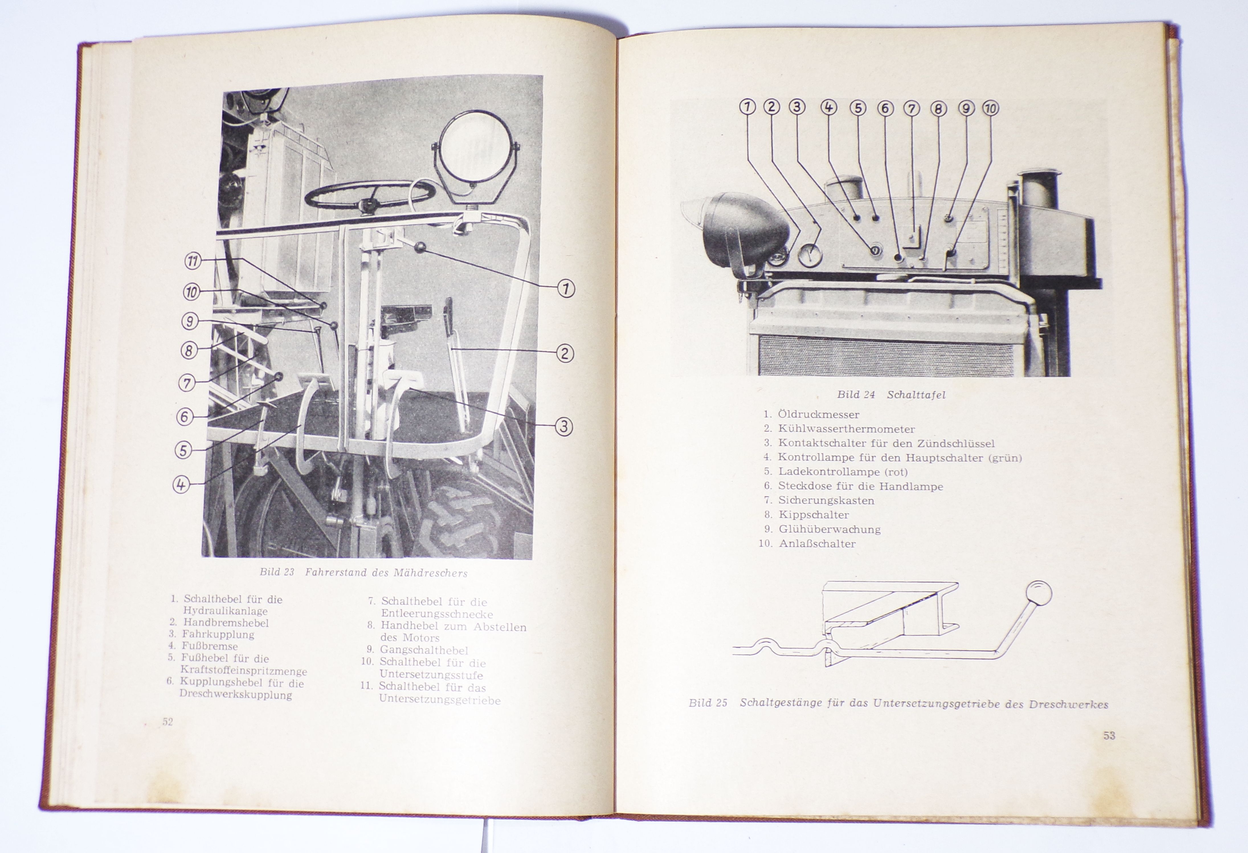 Bedienungsanleitung Mähdrescher Type E174 E175 VEB Fortschritt 1962