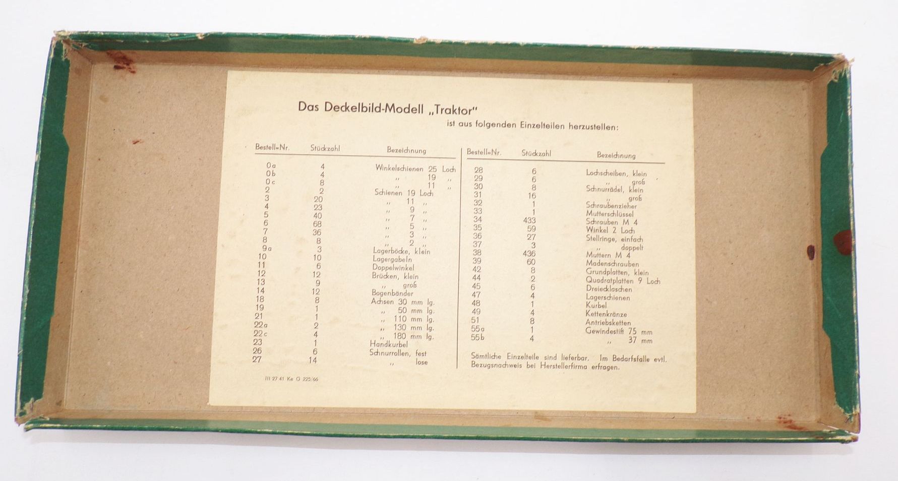 Schefflers Metallbaukasten Ergänzung II 3 DDR 