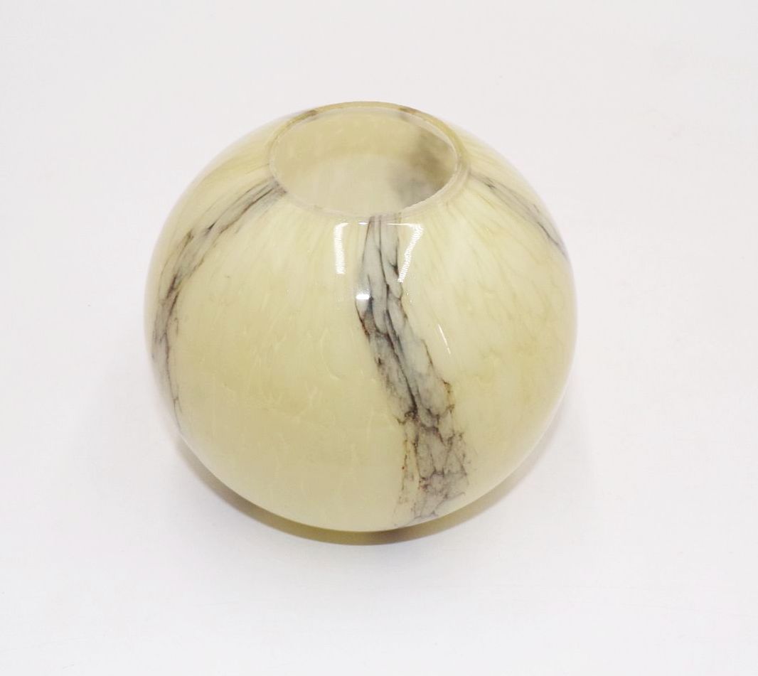 Alter Lampenschirm Glas Marmor Optik Art Deco Kugel Leuchte