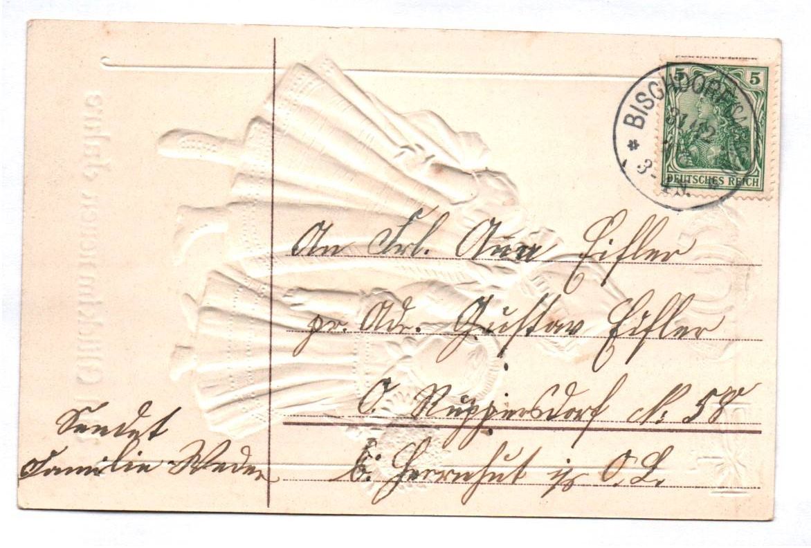 Präge Ak Kinder fein angezogen 1908 Neujahr