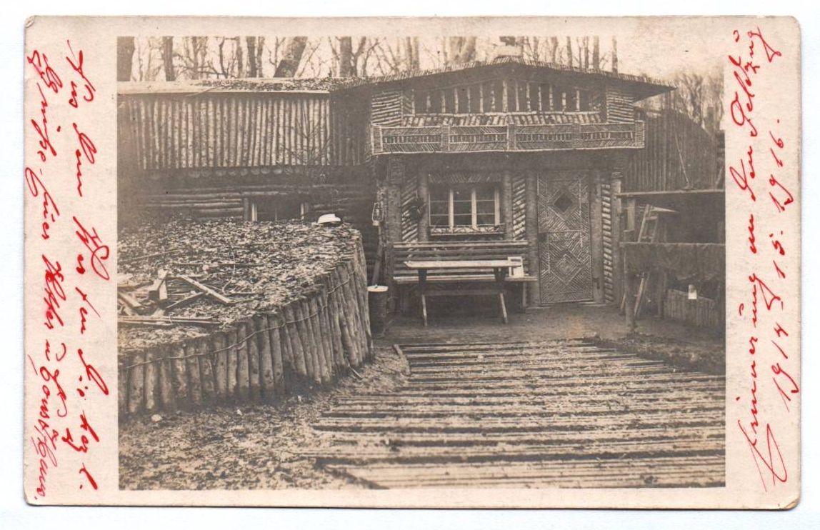 Foto Ak FAR 246 Unterkunft Baracke 1916 Feldzug Feldpost