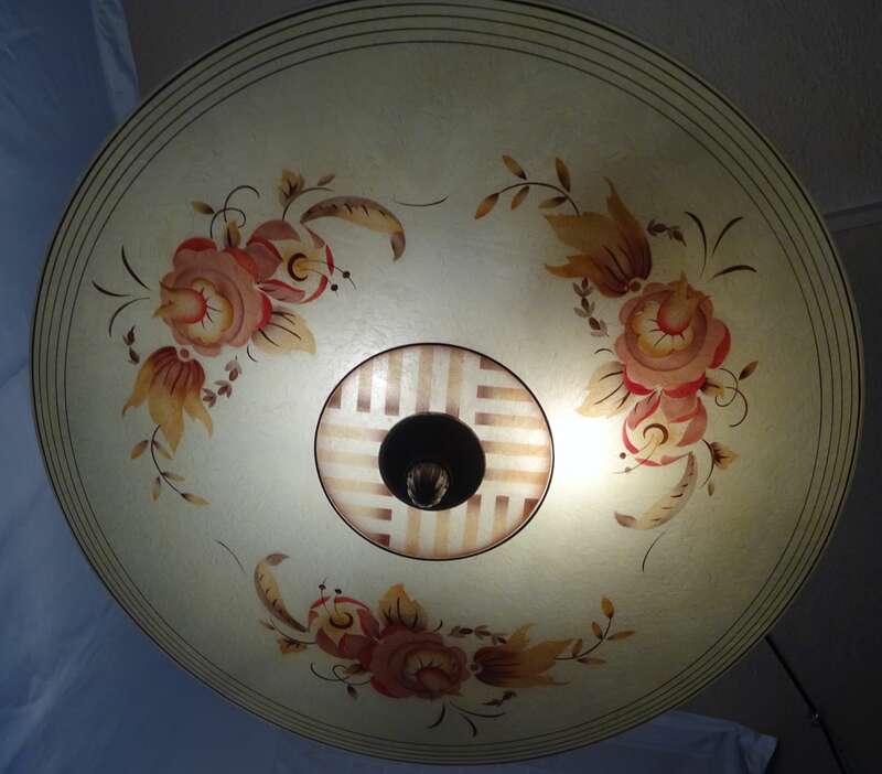 Schalenlampen Deckenlampe Art Deco 1930er 1950er Vintage Lame Leuchte 