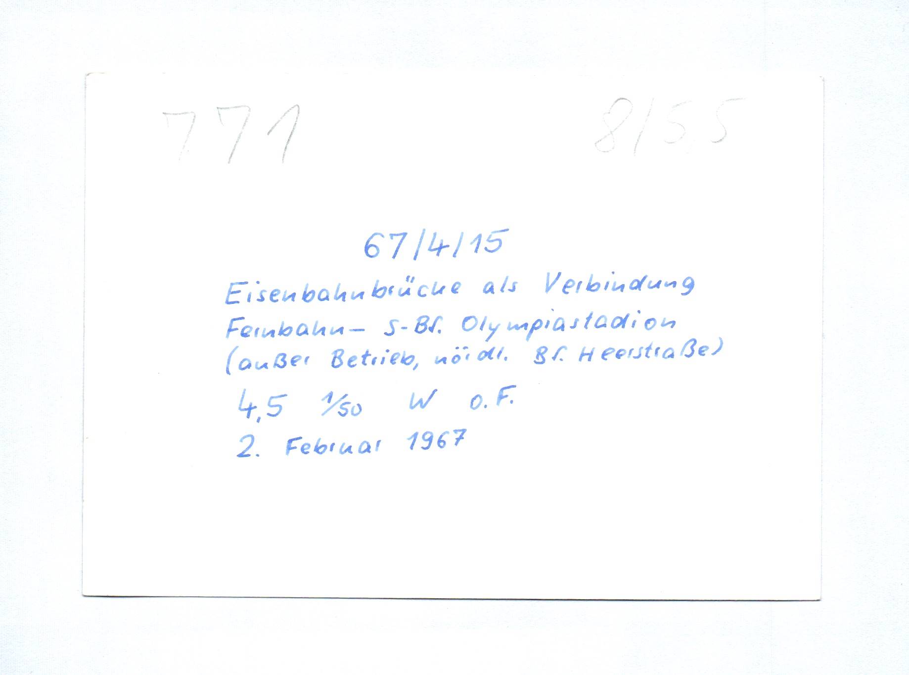 4x Foto Berlin Eisenbahnbrücken Februar 1967