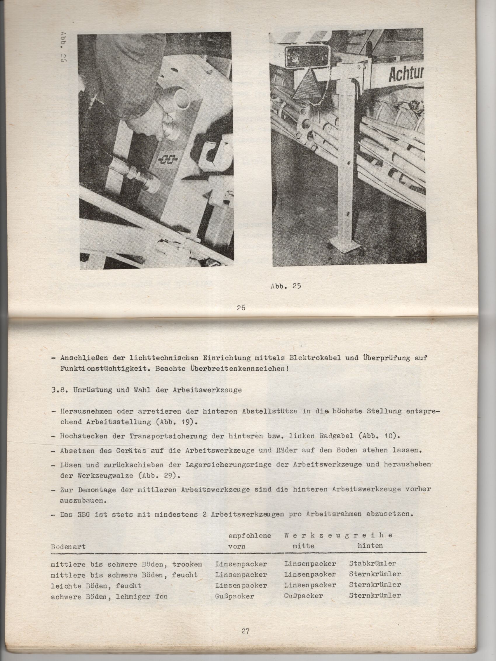 Betriebsanweisung Ersatzteilkatalog Saatbettbereitungsgerät B601 und B602 Fortschritt Betriebsanweisung Ersatzteilkatalog Saatbettbereitungsgerät B601 und B602 Fortschritt