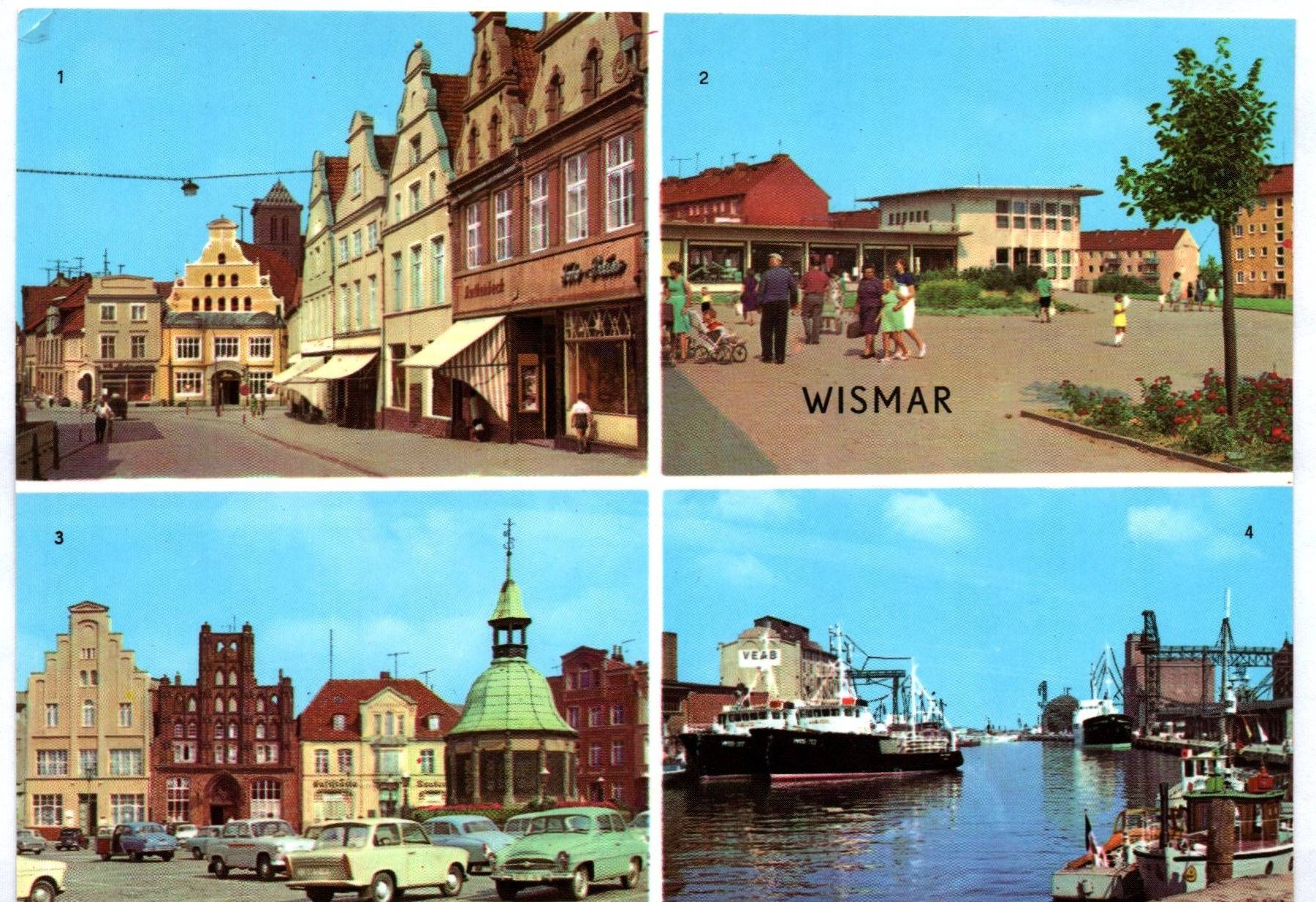 Ak Wismar Krämerstraße Vor Wendorf Kaufhof Nord Markt Hafen  Mecklenburg Vorpommern