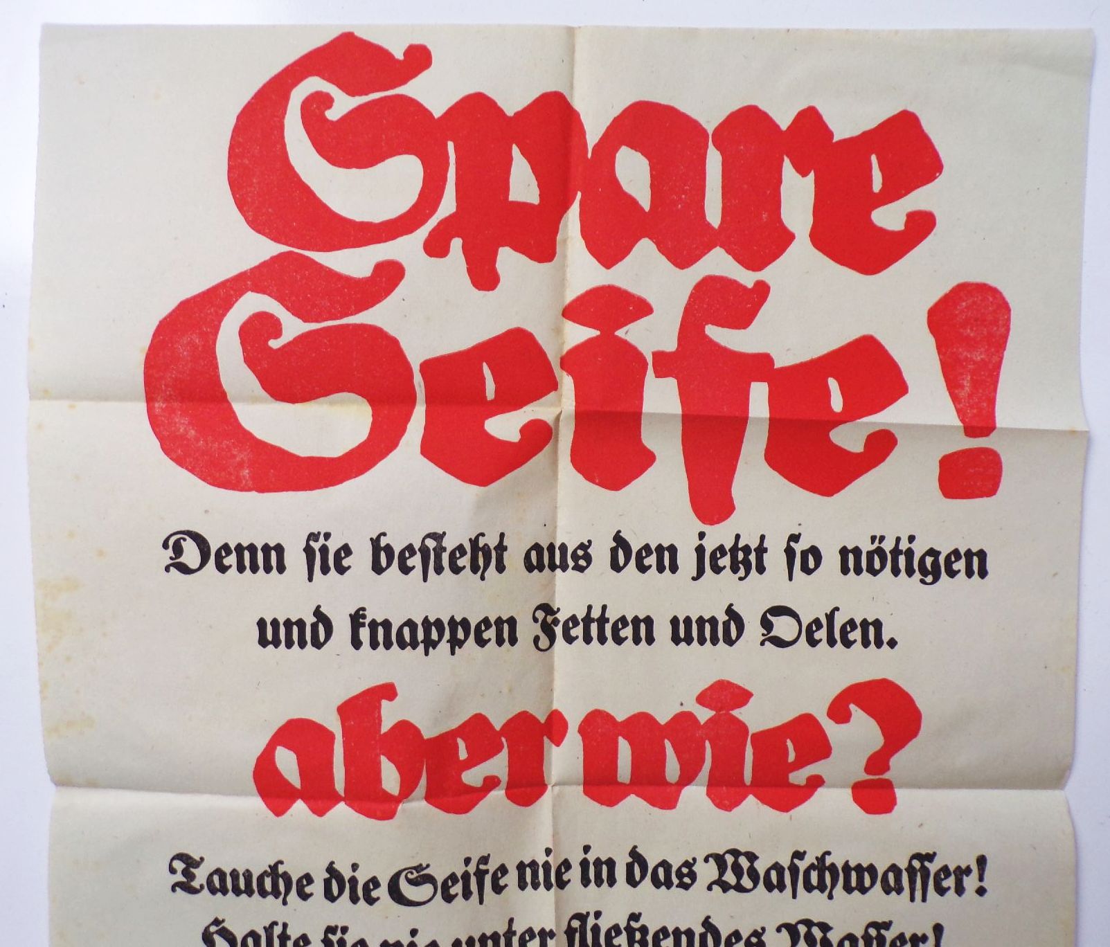 Plakat 1 Wk Spare Seife Fette und Öle Kriegsausschuss Berlin Plakat 1 Wk Spare Seife Fette und Öle Kriegsausschuss Berlin