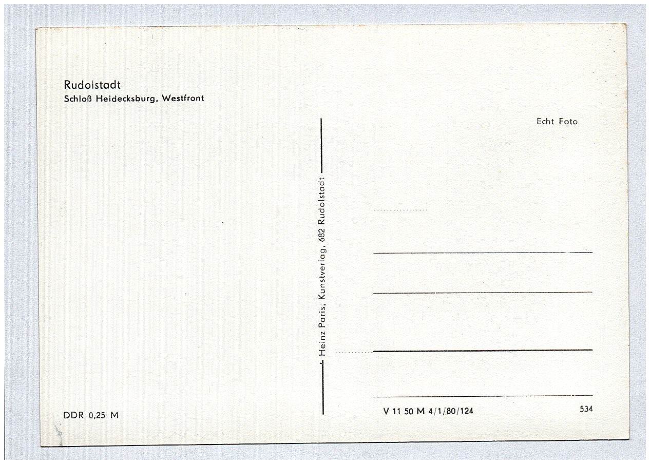 Foto Ak Rudolstadt Schloß Heidecksburg Westfront DDR Echtfoto Foto Ak Rudolstadt Schloß Heidecksburg Westfront DDR Echtfoto