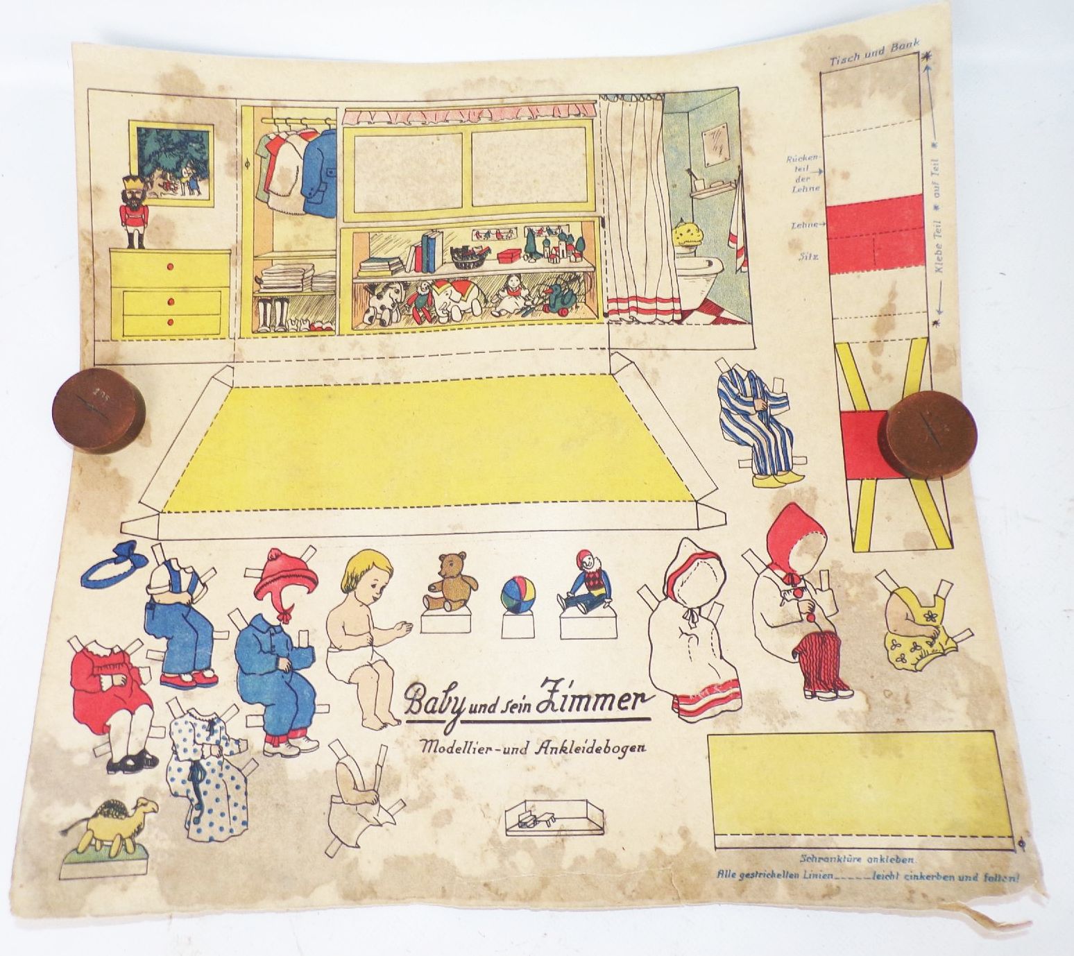 Alte Bastelbögen Ausschneidebogen Anziehpuppe Ostern Eierschiesen Papier Spielzeug 