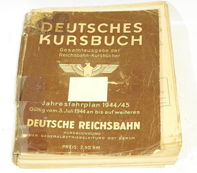 Deutsches  Kursbuch Jahresfahrplan 1944 1945 Deutsche Reichsbahn Original