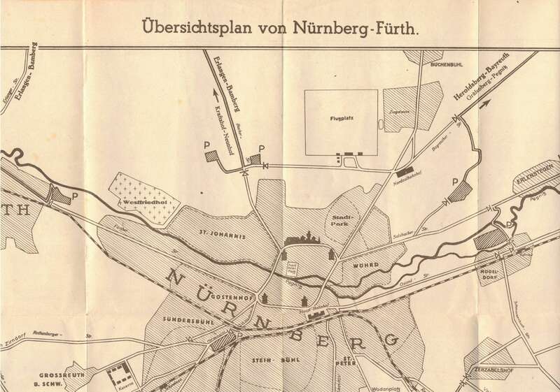 Stadtplan Nürnberg 1935 Zeitdokument 