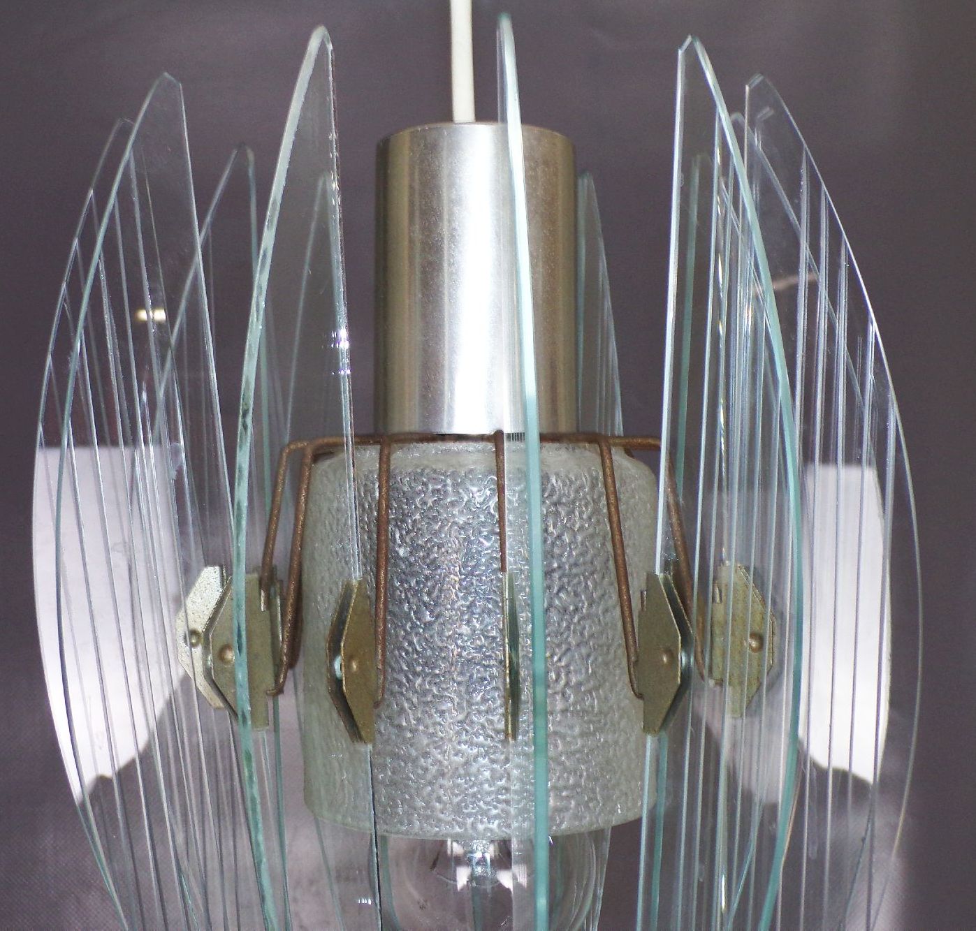 Vintage Deckenleuchte Erich Klemm E27 transparent 60er Jahre Design Lampe 