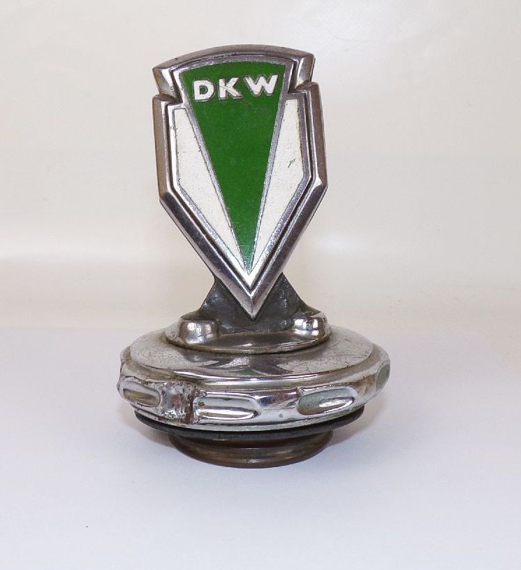 Alte DKW Kühlerfigur Emaille Emblem Vorkrieg Oldtimer
