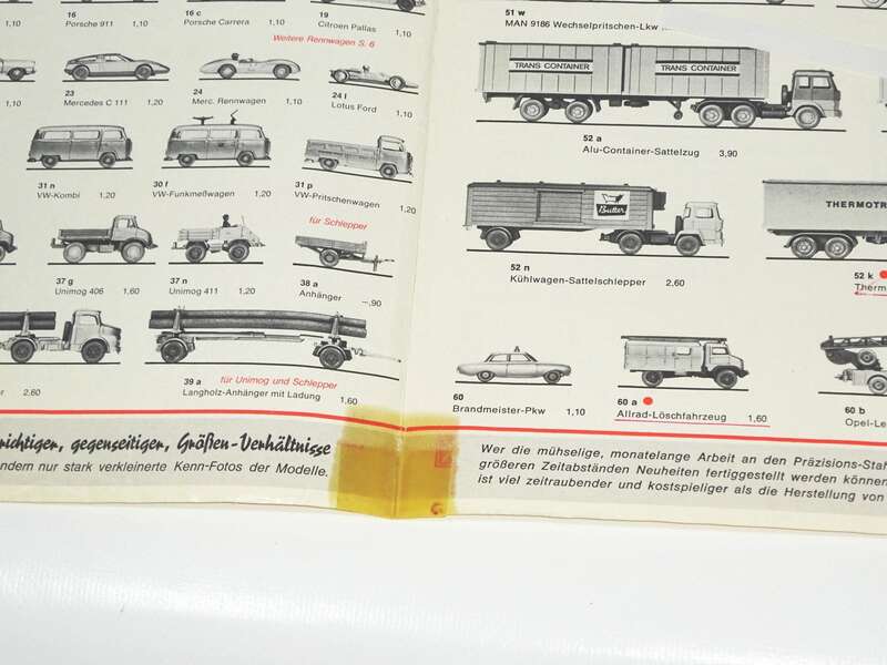 Prospekt Wiking 1972 Auto Modelle 