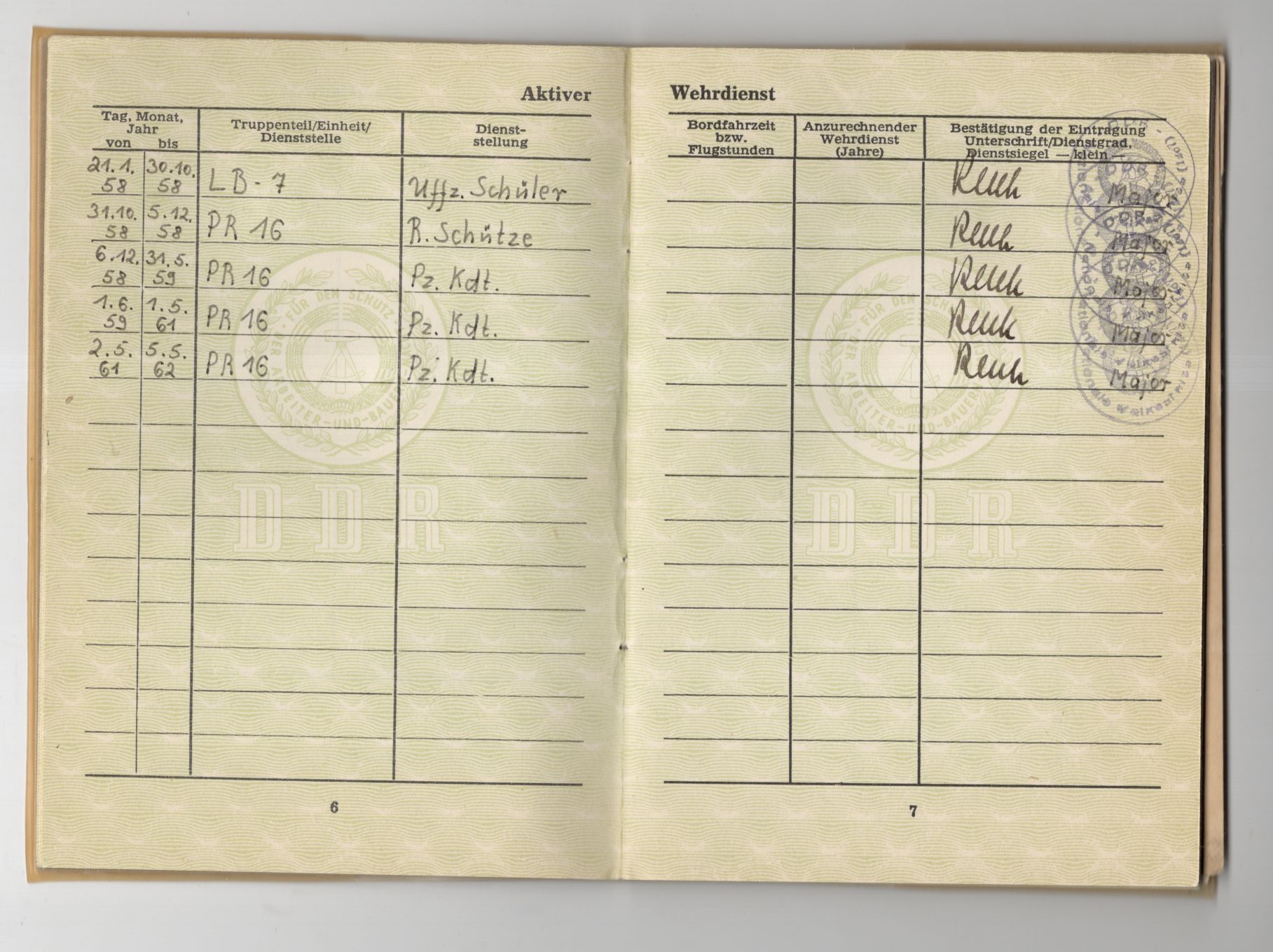 NVA Wehrpaß 1964 Panzer NVA Wehrpaß 1964 Panzer