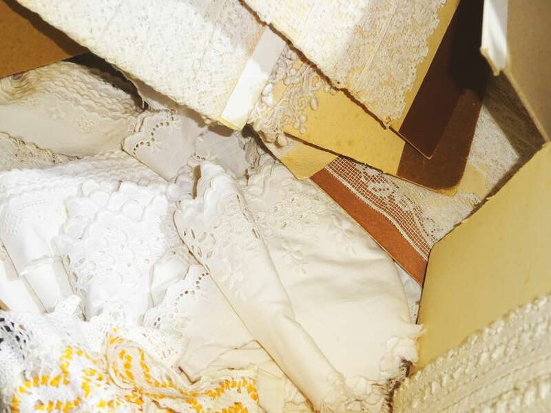 Konvolut Borte Geklöppelt Spitze Weißwäsche Handarbeit Spitze Nähen Bordüre 