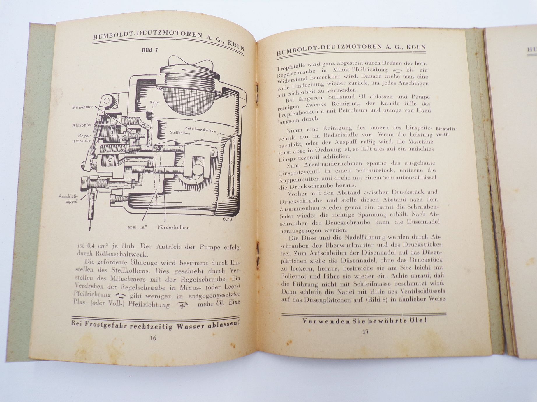 Bedienungsanleitung Einzelteilverzeichnis Deutz Dieselmotor