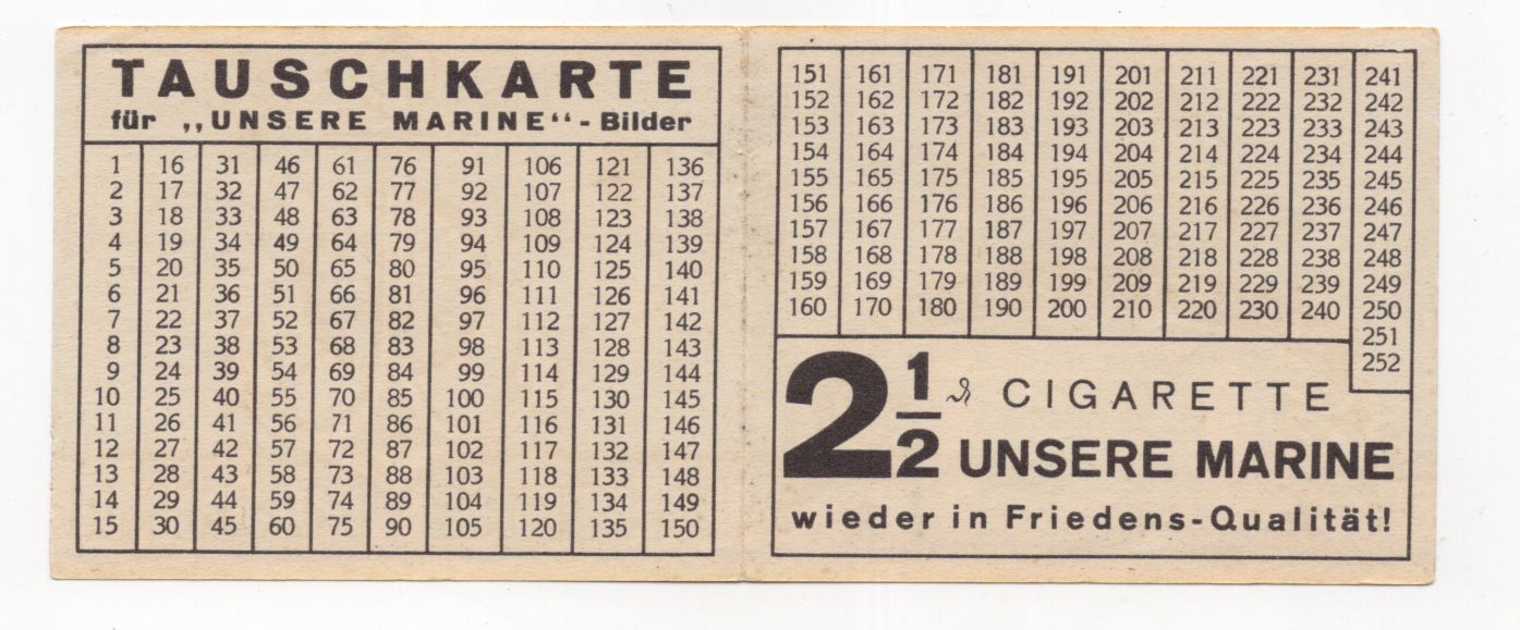 Sammelbilder Tauschkarte Unsere Marine 1934 Jasmatzi Cigaretten 