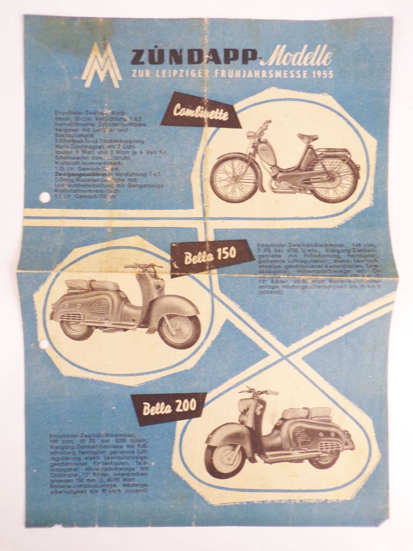 Altes Reklame Blatt Zündapp Modelle Leipziger Frühjahrsmesse 1955 Altes Reklame Blatt Zündapp Modelle Leipziger Frühjahrsmesse 1955