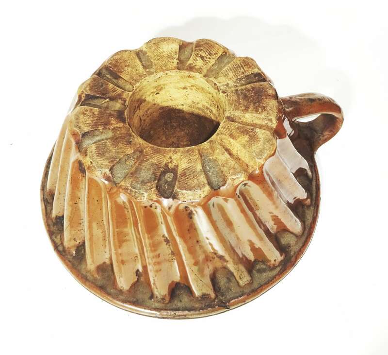 Alte Keramik Gugelhupf Form Backform Steingut Kuchenform