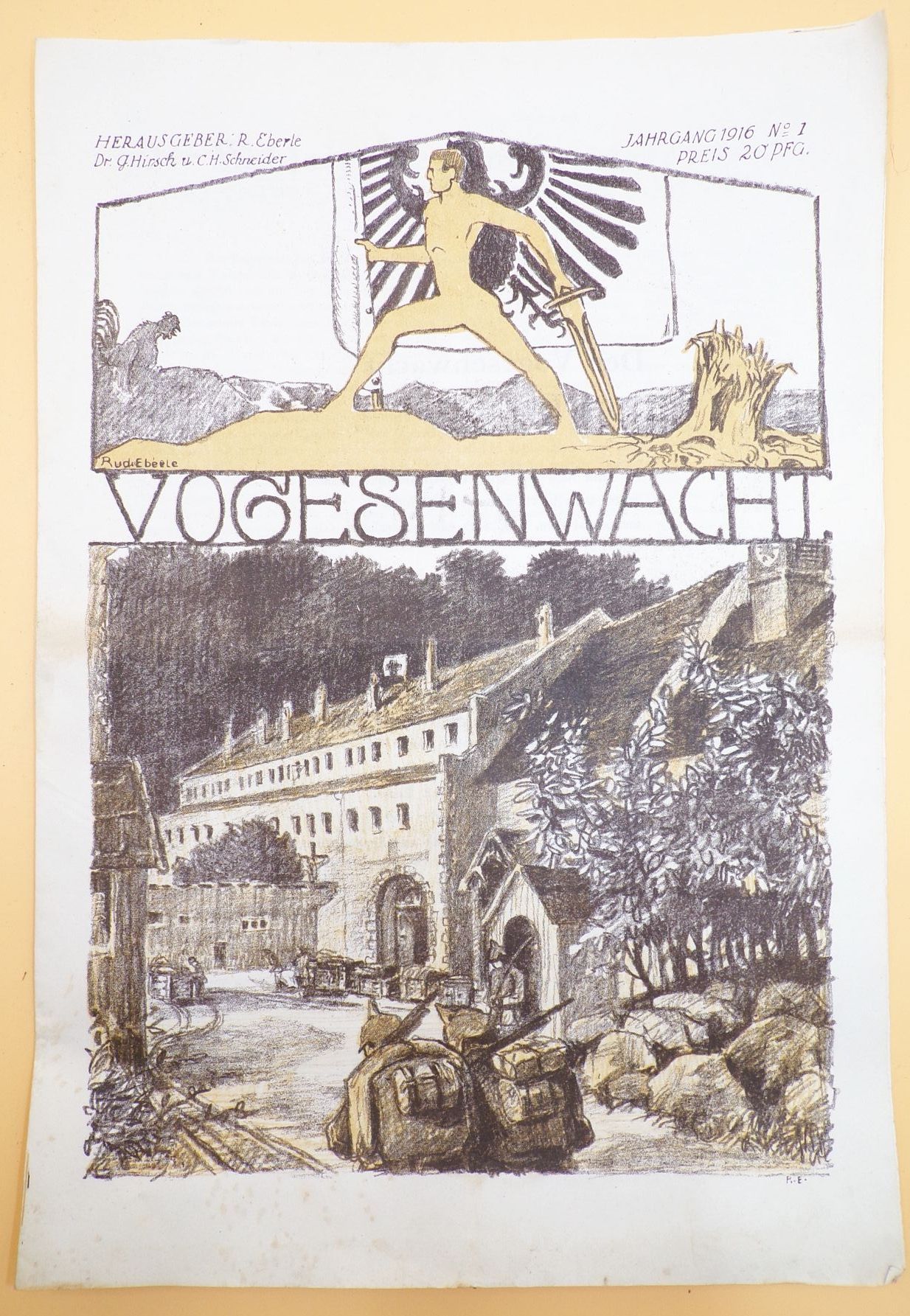 Vogesenwacht No 1 Jahrgang 1916 Zeitung