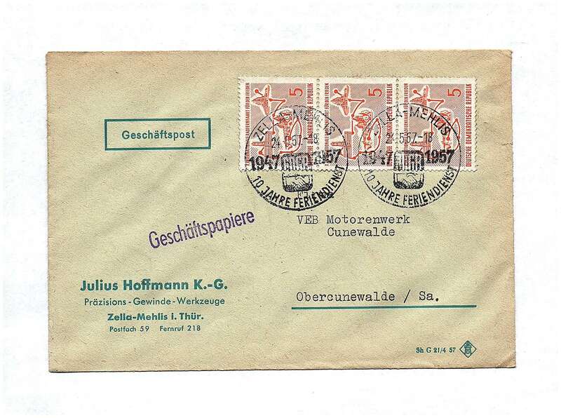 Geschäftspost DDR Präzisions Gewinde Werkzeuge Zella Mehlis Thüringen