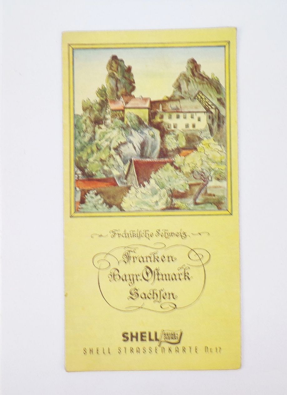 Shell Reisedienst Franken Bayern Ostmark Sachsen Nr 17 Landkarte um 1930