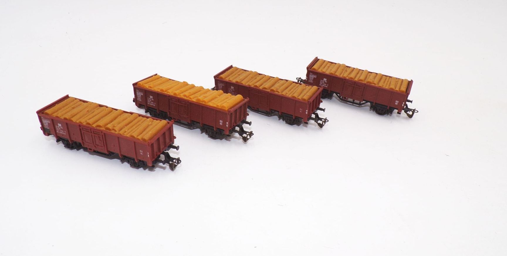 BTTB Güterwagen Hochbordwagen Stammholz 4 Stück Spur TT analog DDR 