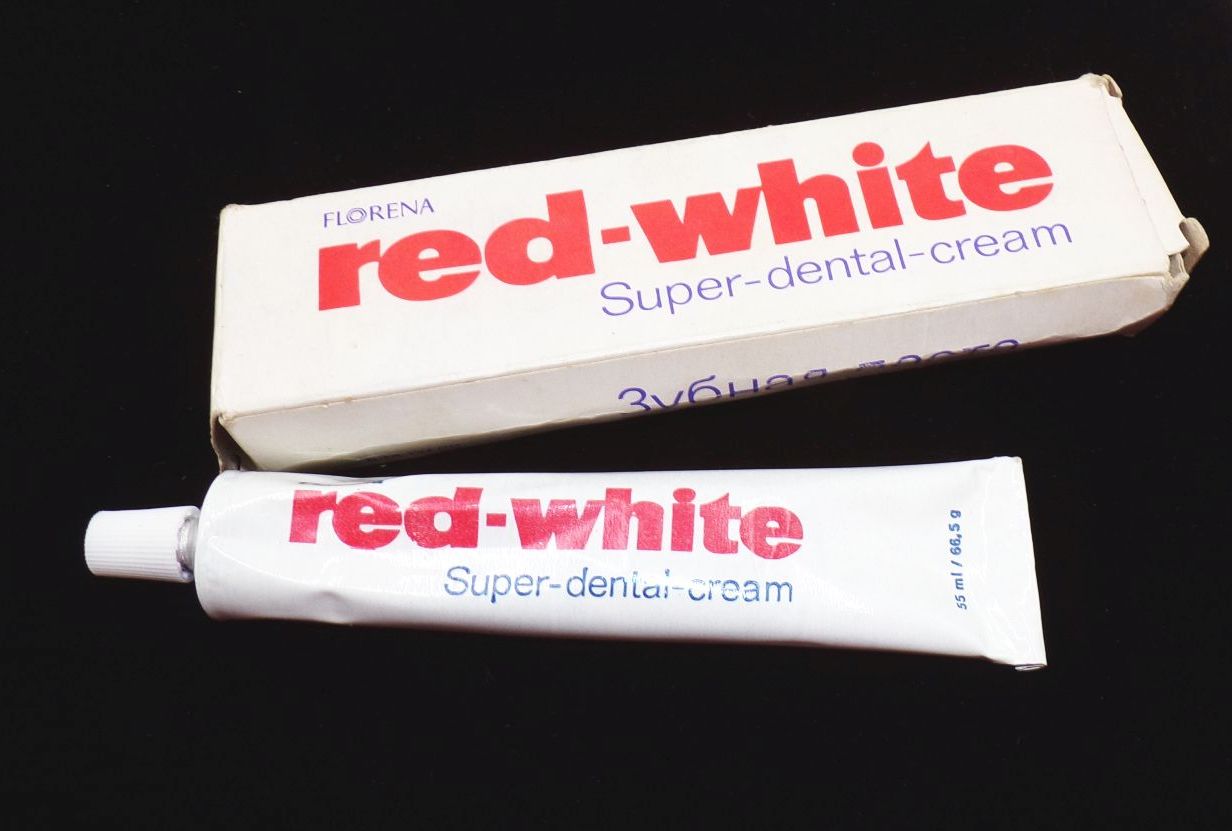 Florena Red White Zahnpasta Super Dental Cream OVP Vintage