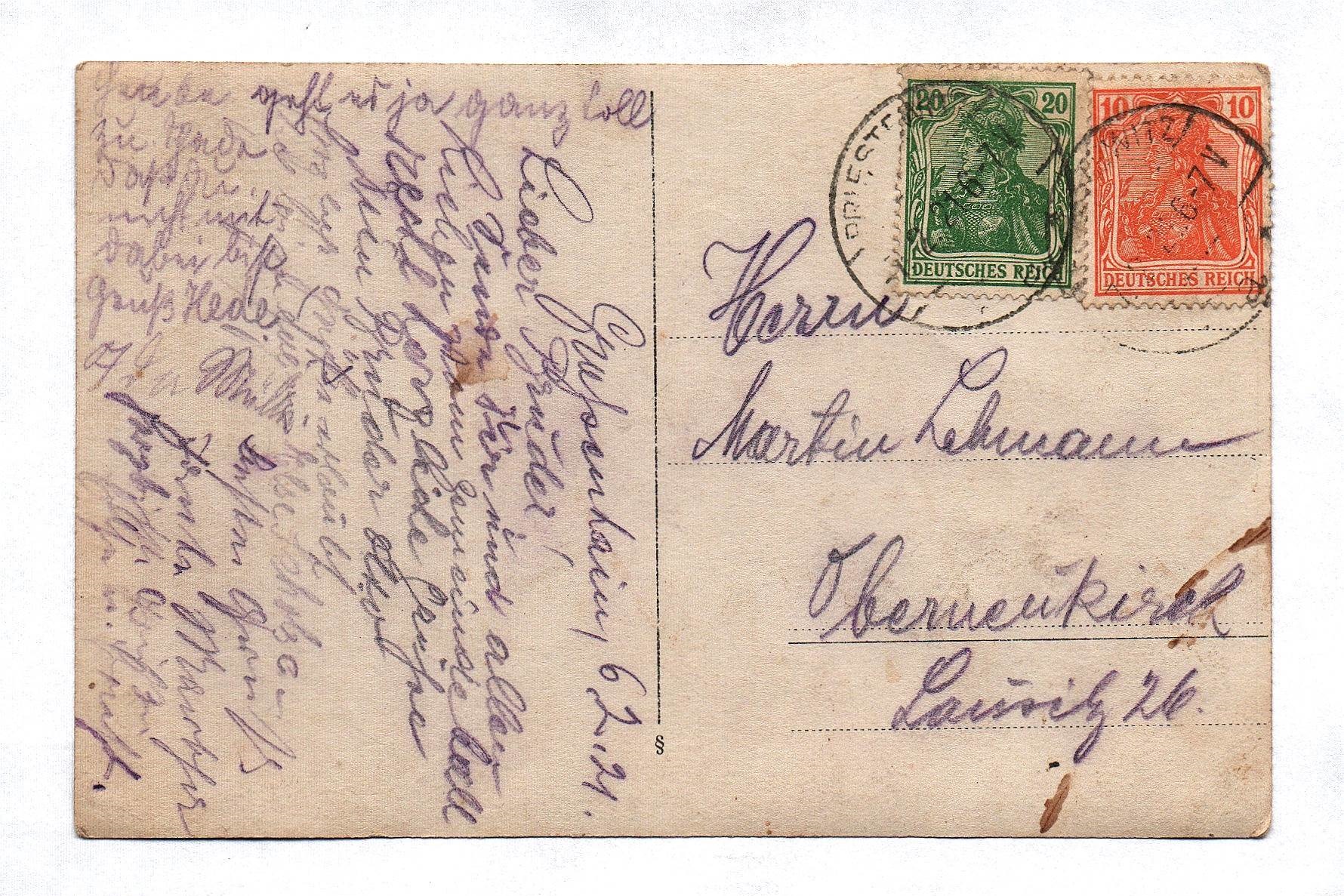 Foto Ak S. D. G. In Hirsebach Gruppenbild Postkarte 1921