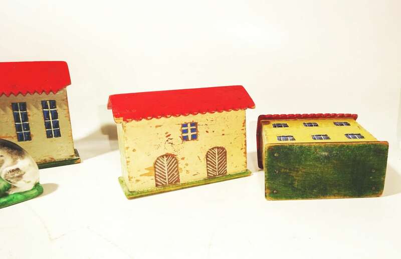 Alte Holz Häuser Kirche Holzhäuser Spielzeug Taubenhaus Modellbau Deko 