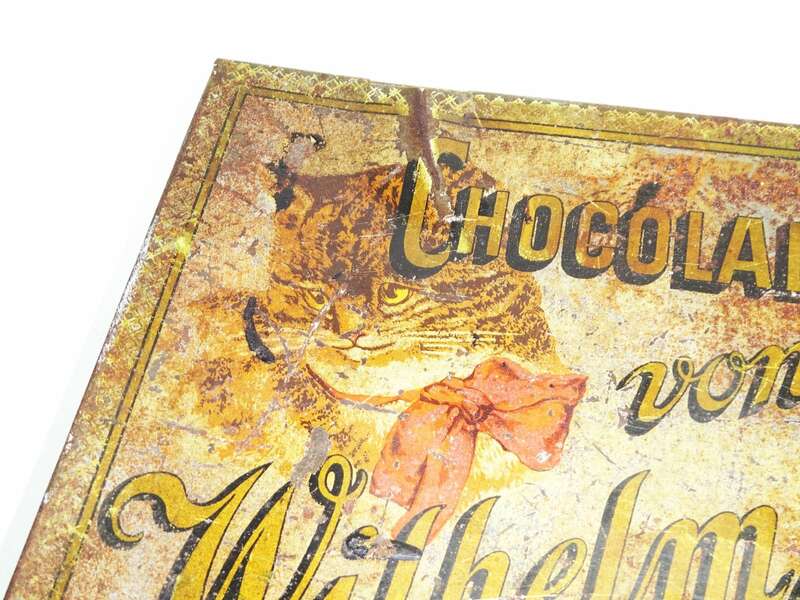 Blechdose Schokoladenfabrik Wilhelm Felsche Leipzig Gohlis Katzenzungen 1900er