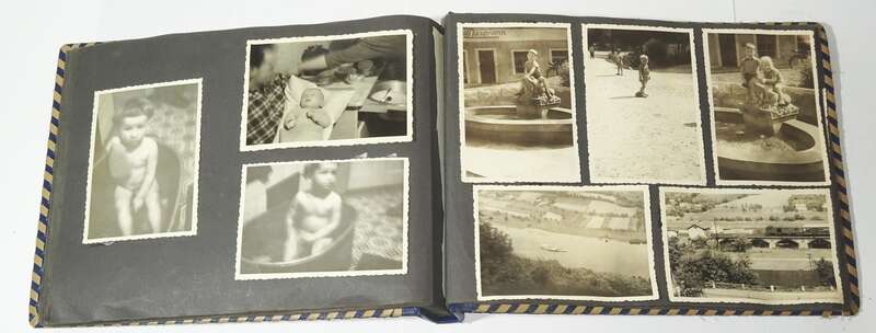 Fotoalbum Fotos Kinder Karussell Kindheit 1950er 