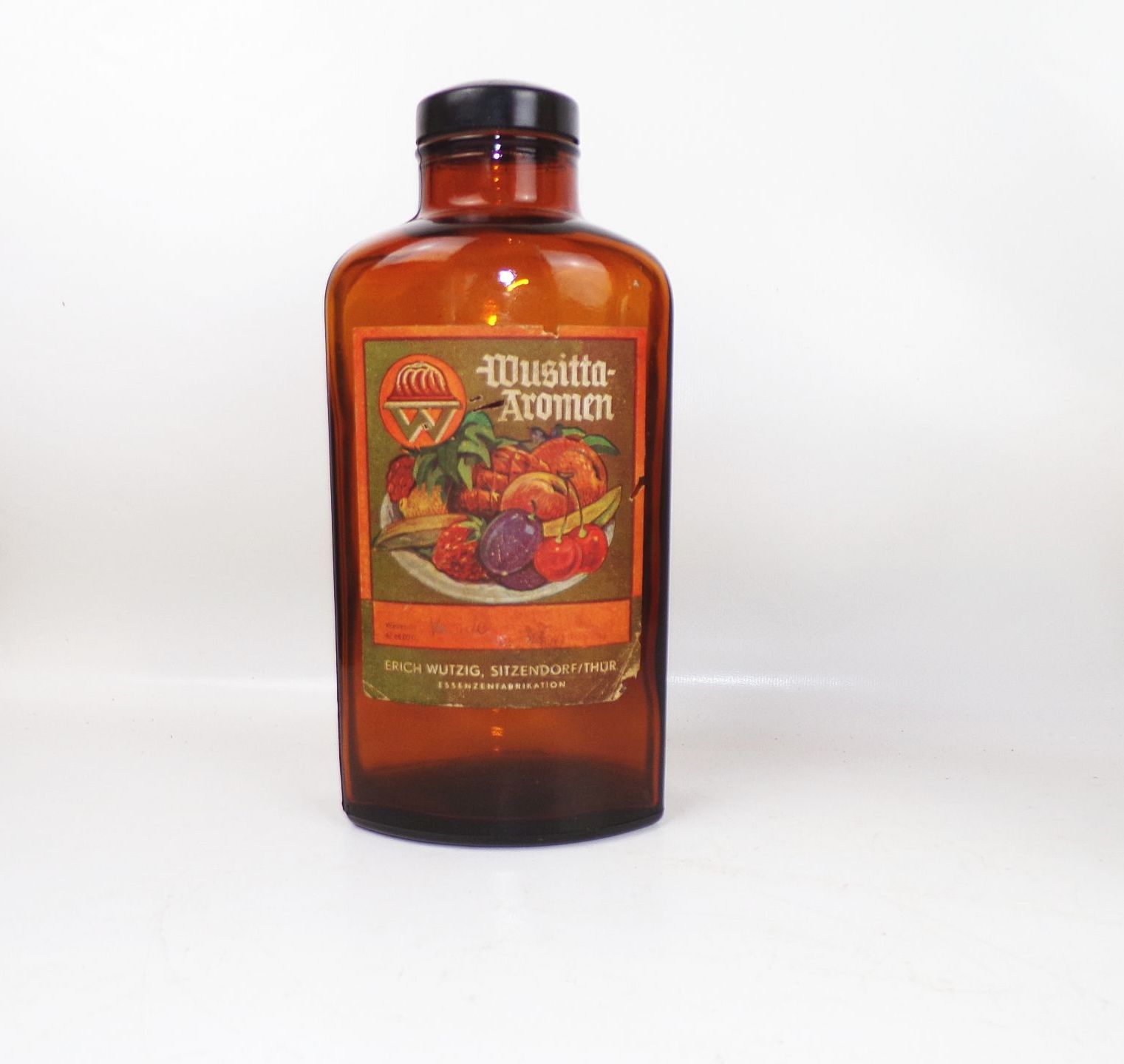 Alte Flasche Wusitta Aromen Erich Wutzig Sitzendorf Essenzen Bäcker Reklame 