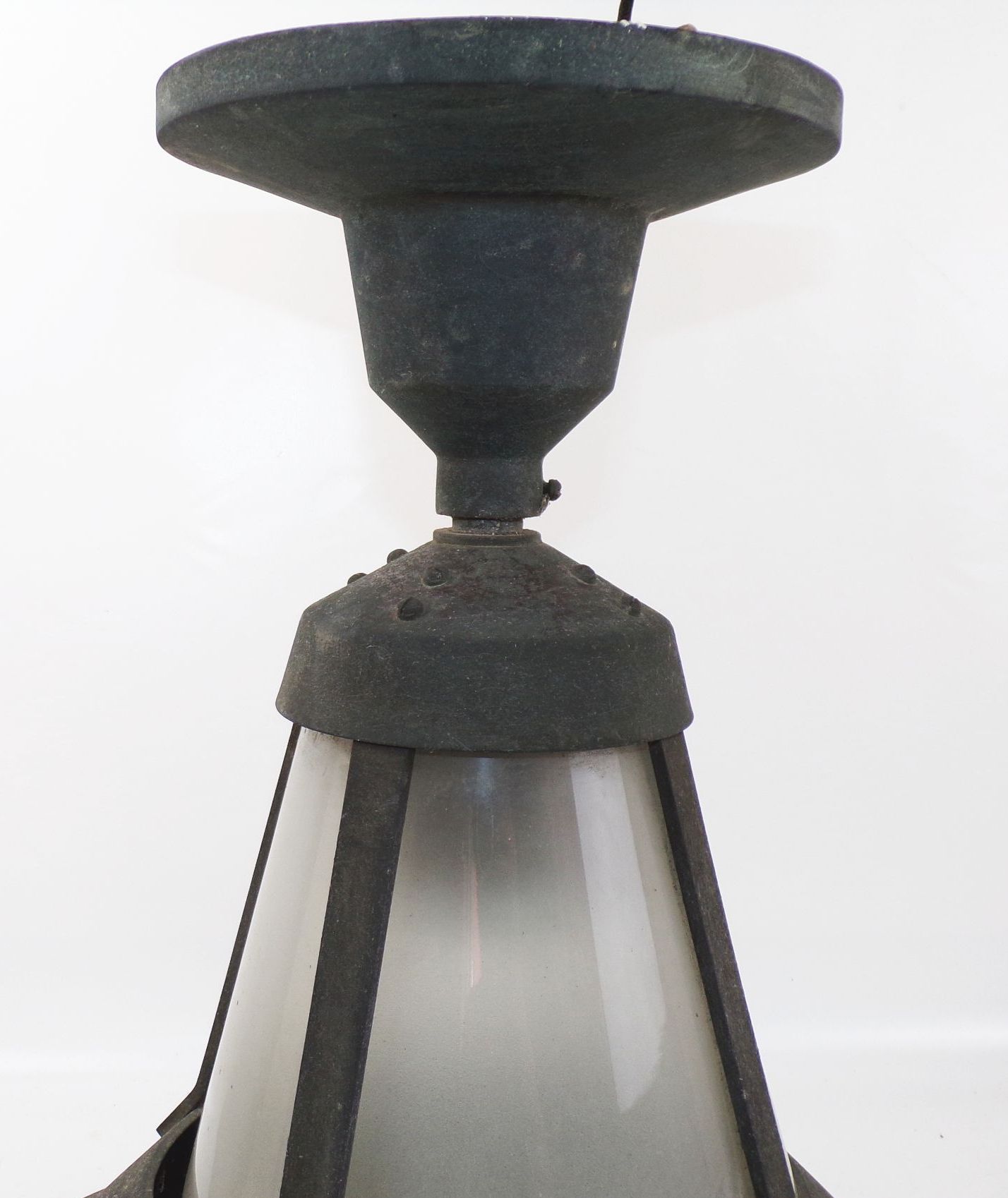 Alte Lampe Deckenleuchte Luzette Glas Metall E40 Industriedesign Loft 